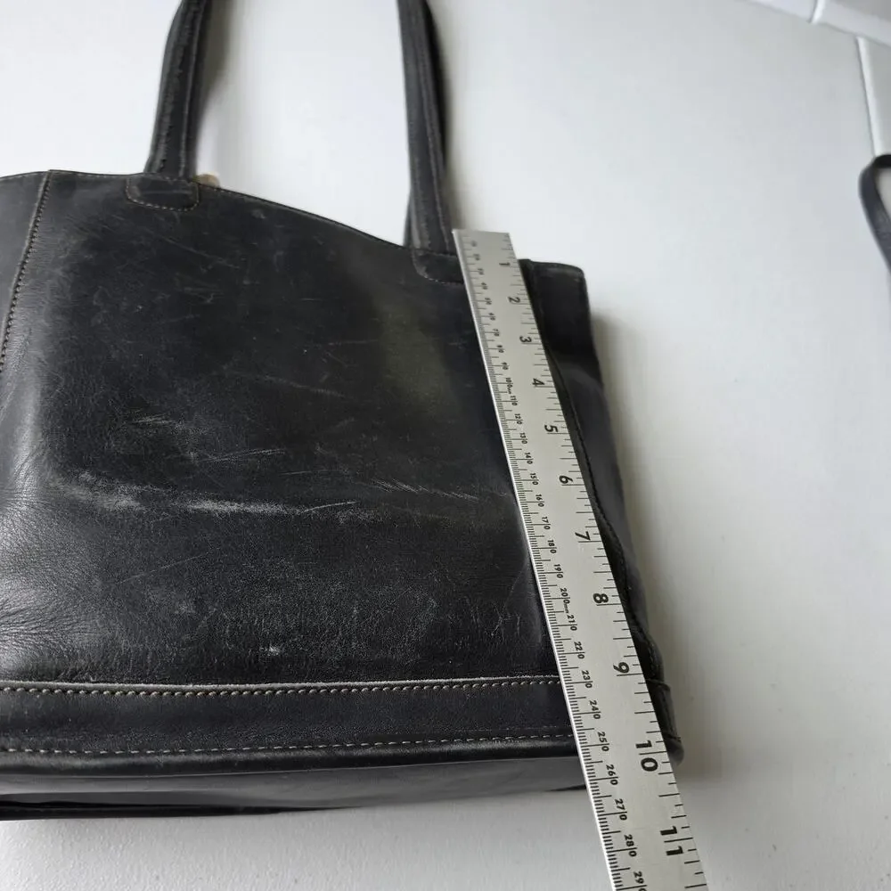 Vintage Coach Bleeker Tote Bag Small Black Leather Shoulder Purse 9305 USA